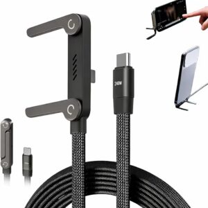 240W - USB C to USB C- Fast Charging Gaming Data Cable - 1.5M with Foldable Phone Stand