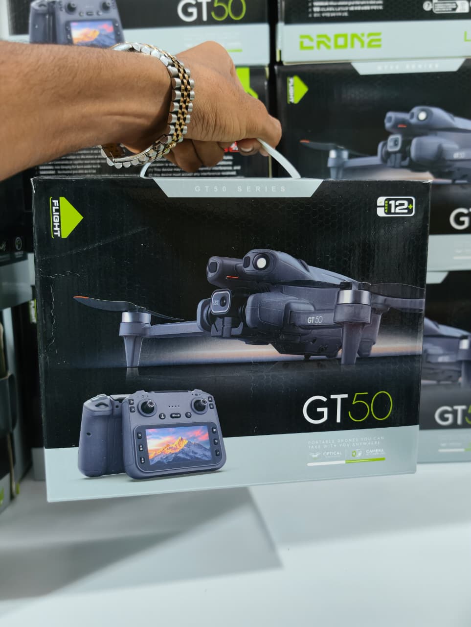 GT50 Pro Mini Drone with Remote Display – Dual Camera 4K HD, Foldable & Portable Design